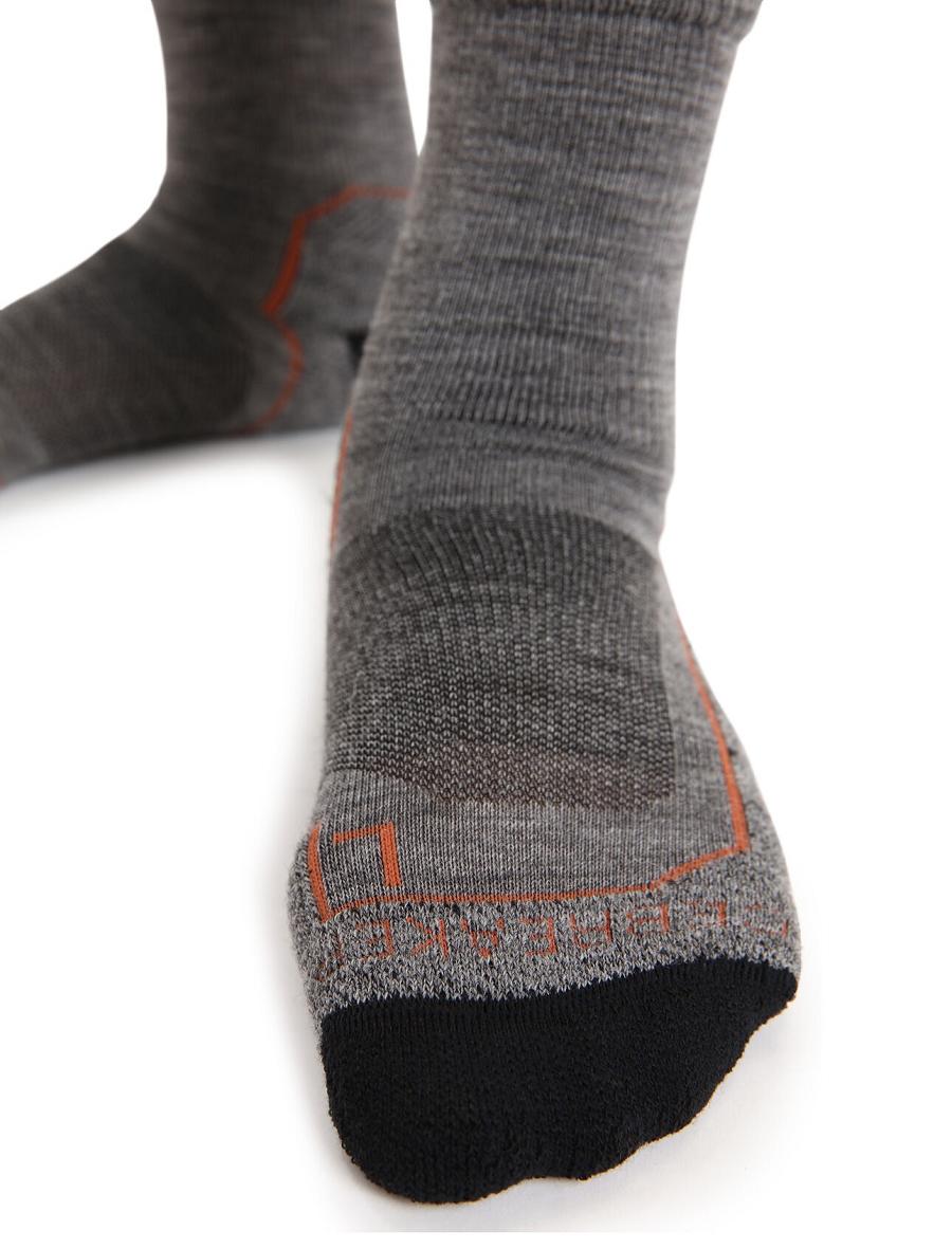 Gritstone Heather / Black Women's Icebreaker Merino Hike+ Light Crew Socks | USA 1426ZUTG